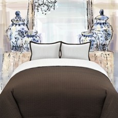 Reversible Green Tea 4 piece cotton jacquard quilt & comforter set